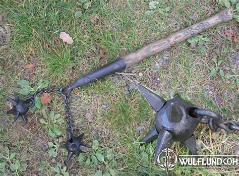Double Medieval Spiked Flail Axes Poleweapons Weapons Swords Axes