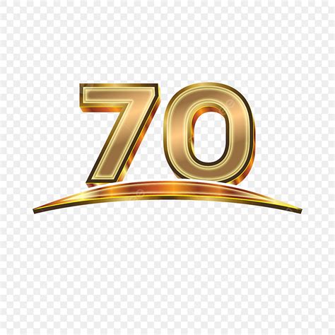 3d Golden Number Vector Hd Png Images 3d Golden Numbers 70 With Swoosh