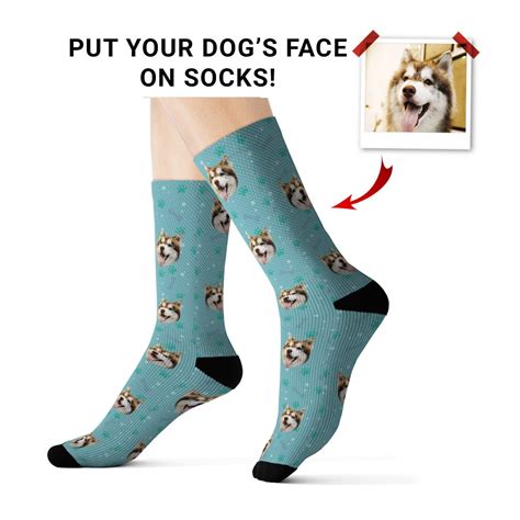 Custom Dog Face Socks Put Your Dog On Socks Personalized Pup Etsy