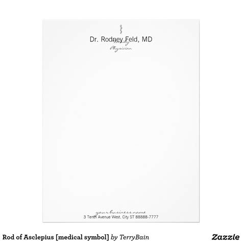Autocad blocks it is an assistant for the architect. Rod of Asclepius medical symbol Letterhead | Zazzle.com ...