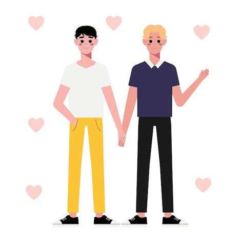Os gays multiétnicos têm orgulho de ser casal gay de jovens homossexuais se amam elemento lgbt