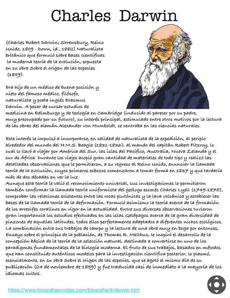 Charles Darwin Biografía Biografias De Personajes Historicos Trabajo