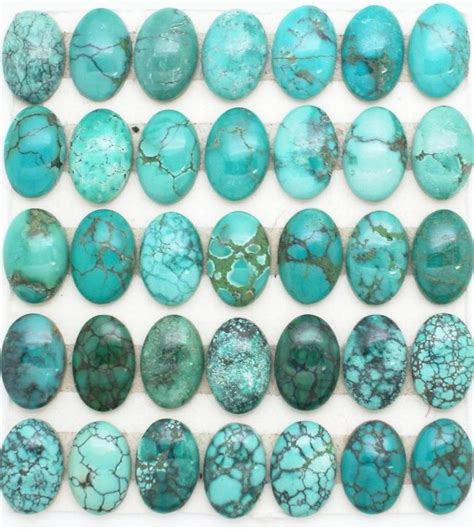 Genuine Turquoise 8x12mm Oval Calibrated Cabochons Pkg Of 3 Cab