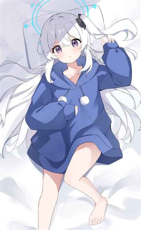 Miyako Blue Archive Blue Archive Absurdres Highres Girl Bed Sheet Blue Halo Blue