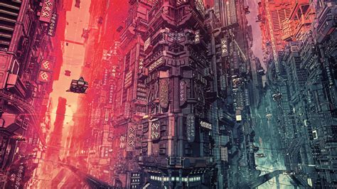Cyber Futuristic City Fantasy Art K Wallpaper Hd Artist Wallpapers K Wallpapers Images