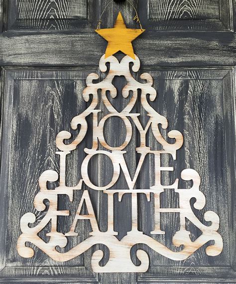 Look At This White Joy Love Faith Tree Doorhanger On Zulily Today