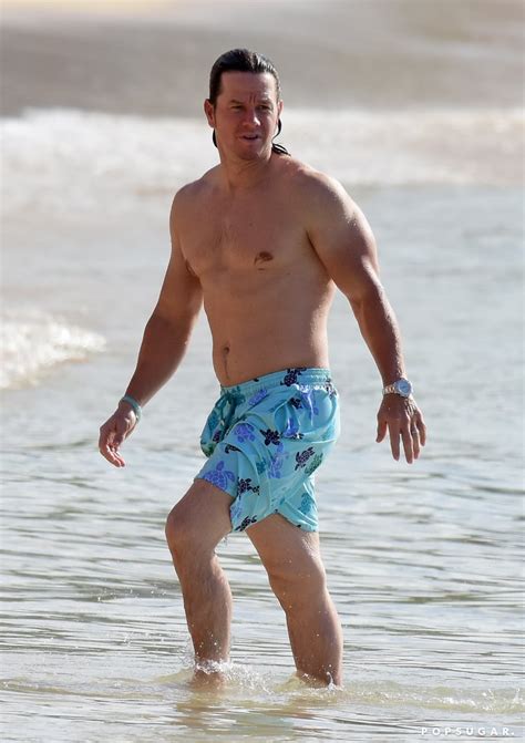 Mark Wahlberg Shirtless On The Beach In Barbados Popsugar Celebrity
