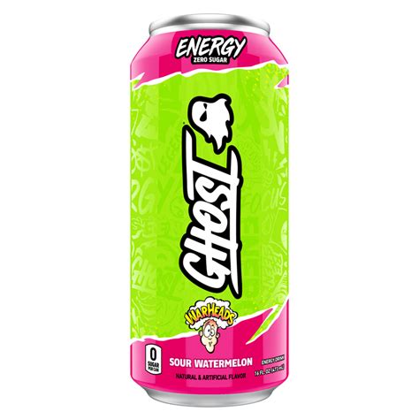 Ghost Energy Sour Patch Kids Blue Raspberry 16oz Can Drinks Fast