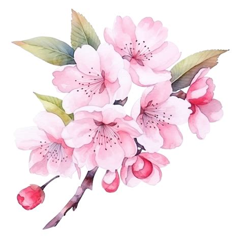 Hình ảnh Hoa Sakura Màu Nước Dễ Thương Png Hoa Quả Anh đào Màu Nước