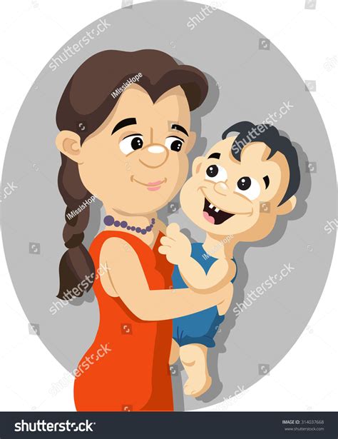 mother holding her son stock vector royalty free 314037668 shutterstock