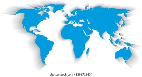Blue World Map Isolated On White Stock Vector Royalty Free 566287075