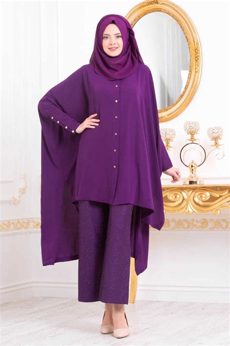 Purple Hijab Evening Dress 3754MOR - Neva-style.com | Hijab evening dress, Purple hijab, Evening ...