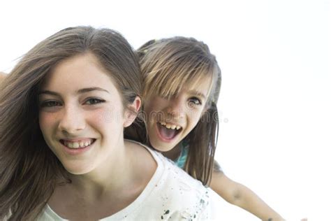 Portrait Of Two Sisters Stock Photo Image Of Close Portrait 72370944