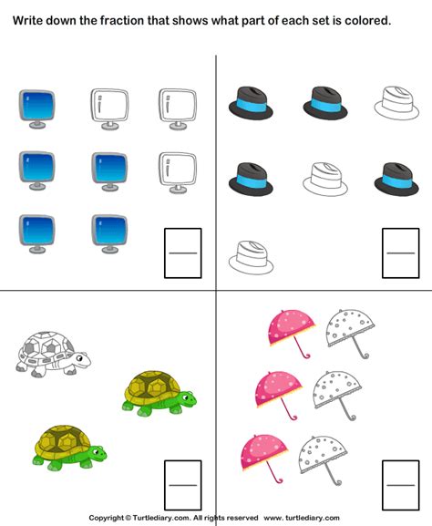 Check spelling or type a new query. Fraction of a Whole Worksheet - Turtle Diary
