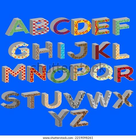 Vector Illustration Set Alphabet 3d Letters Stock Vector Royalty Free
