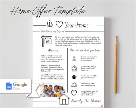 Home Offer Letter Template Home Buying Letter Letter To Etsy