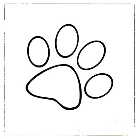 Digital Outline Paw Print Animal Vector Jpeg Drawing Pet Ai Etsy
