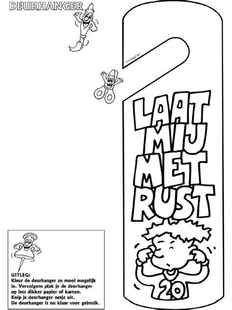 Laat mij met rust Deurhanger Knutselpagina.nl knutselen