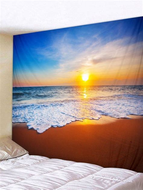 Apr 09, 2020 · putting together the perfect baby shower is a lot of work, but it's also the perfect excuse to get creative. Beach Sea Waves Sunset Landscape Printed Wall Art Tapestry - | Beach themed room, Diy beach ...