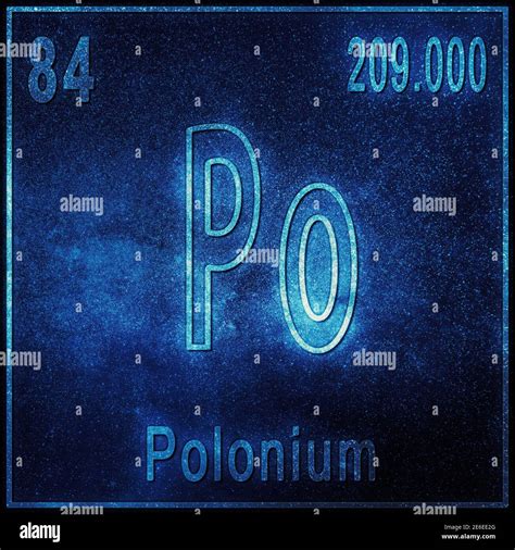 Elemento Químico De Polonio Signo Con Número Atómico Y Peso Atómico