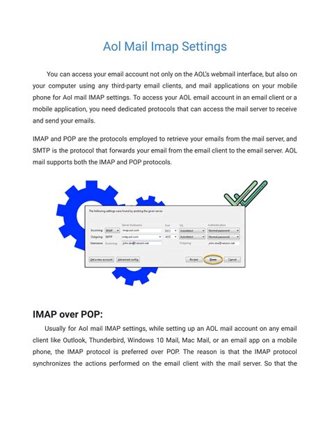 Aol Mail Imap Settings And Smtp Mail Settings By Printer Support Issuu