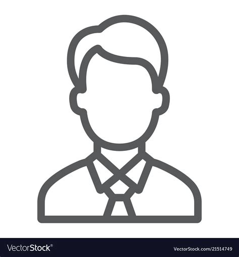 Manager Line Icon Office And Work Royalty Free Vector Image