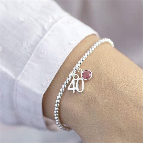 40th Birthday Beaded Birthstone Charm Bracelet By Joy By Corrine Smith