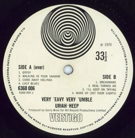 Uriah Heep Very Eavy Very Umble 1st Vg Uk Vinyl Lp Album Lp Record 808598