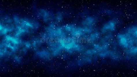 Céu Estrelado Da Noite Fundo Azul Do Espaço Com A Nebulosa Brilhante
