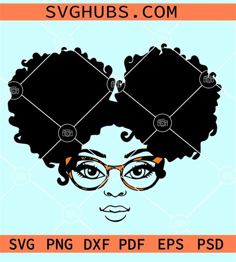Black Woman Afro Puffs Svg Afro Puffgirl With Sunglasses Svg Black Woman Face Svg
