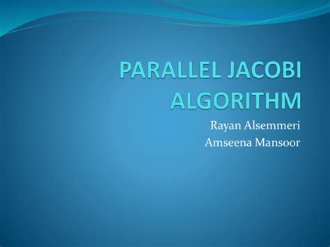 Parallel Jacobi Algorithm11