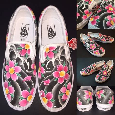 Custom Vans Shoes Cherry Blossomjapanese Water By Thedifferents