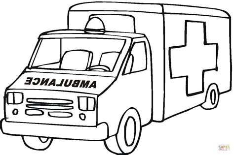 Ambulance Emergency Car coloring page | Free Printable Coloring Pages