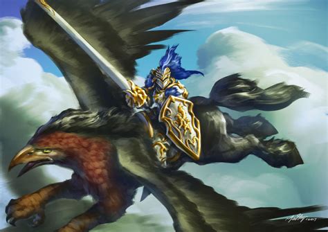 Artstation Hippogriff Knight Fadly Romdhani Fantasy Art Warrior