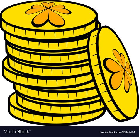 Stacks Of Gold Coins Icon Icon Cartoon Royalty Free Vector