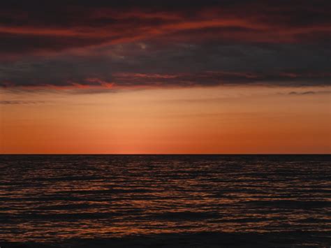 Desktop Wallpaper Calm Sunset Seascape Sea Orange Sky Hd Image