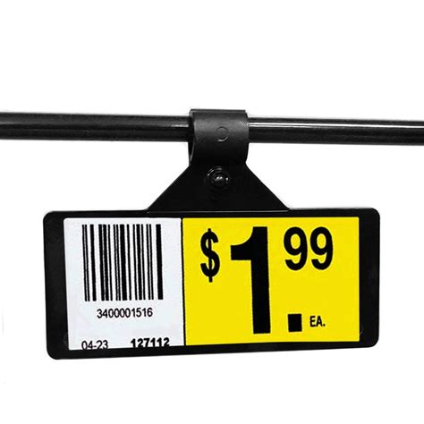 Black Shelf Label Holders 3 L X 125 H Sign Clips For Wire Grids