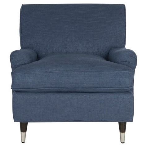 Chair is lightweight and has a handle for easy toting from room to room. Chloe Club Chair Navy Blue - Safavieh | Club chairs, Linen ...