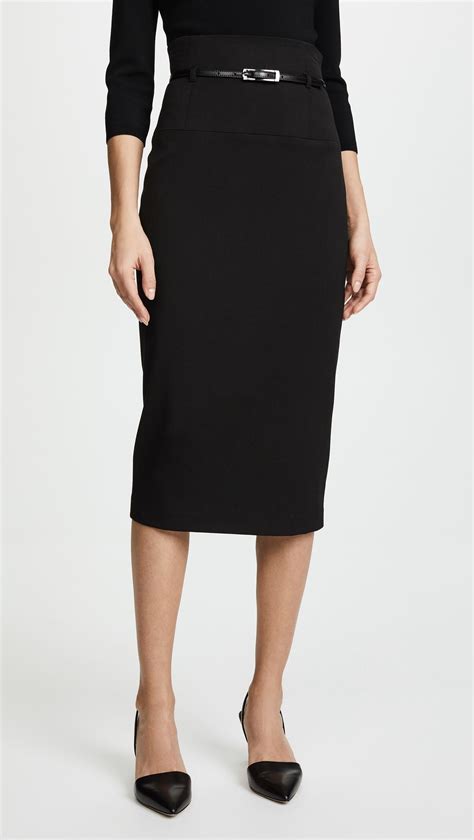Black Halo High Waisted Pencil Skirt In 2020 High Waisted Pencil Skirt Pencil Skirt Outfits