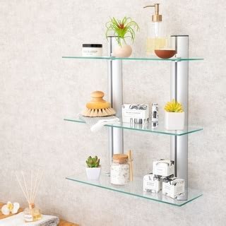 It has been made from aluminum and tempered glass, which makes it very durable. Danya B. Bathroom Shelving Unit - Decorative Wall-Mount 3 ...