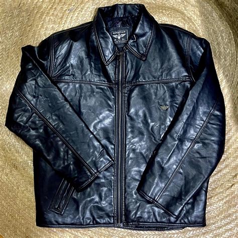 Vintage Reportage Authentic Leather Jacket Made In Italy Shopee