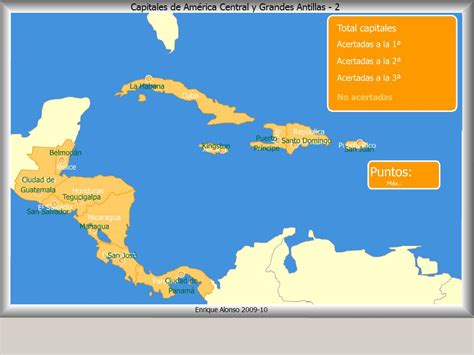 Mapa interactivo de América Central Capitales de América Central. ¿Cómo