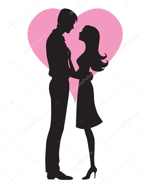 Couple Concept Silhouette Of Man And Womans Heads Forming A Heart