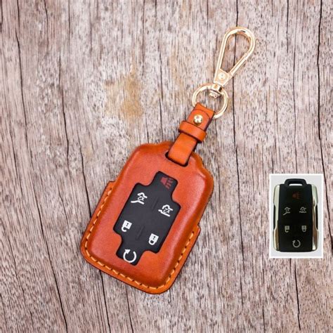 Minocrafts For Gmc Key Fob Cover Leather Key Case Compatible With Chevy