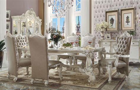 Versailles 96 Inch Dining Room Set Bone White Acme Furniture