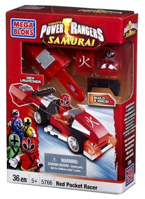 Mega Bloks Power Rangers Samurai Red Pocket Racer Set 5766 Toywiz
