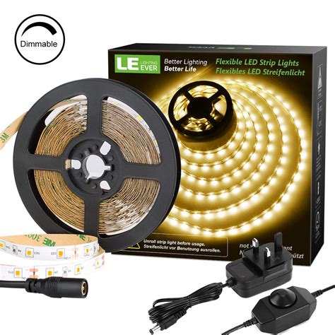 Le Dimmable Led Strips Lights Kit 5m 1200lm Warm White 3000k 300