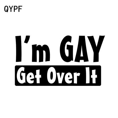 Qypf 13 Cm 7 3 Cm Engraçado Gay Sou Gay Get Over It Decoração Etiqueta Do Carro Decalque Preto