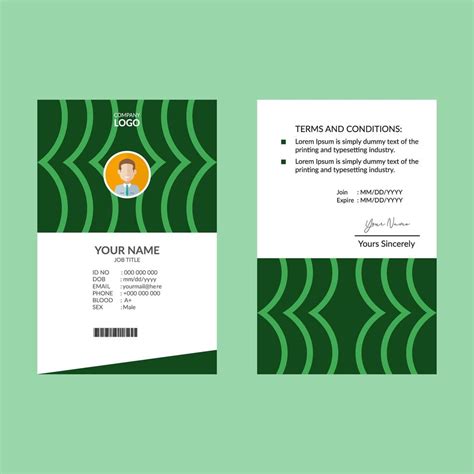 As of 2019, there are an estimated 13.9 million green card holders of whom 9.1 million are eligible to become united states citizens. Green ID Card Template with Rounded Lines - Download Free Vectors, Clipart Graphics & Vector Art