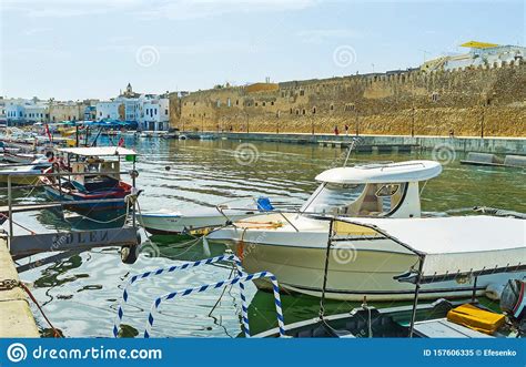 The Cityscape With Fishing Boats Bizerte Tunisia Editorial Image
